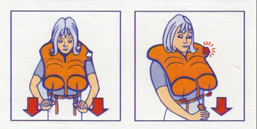 15 clumsy safety cards from airplanes in which artists didn't even try