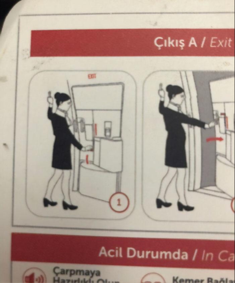 15 clumsy safety cards from airplanes in which artists didn't even try