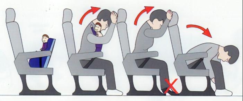 15 clumsy safety cards from airplanes in which artists didn't even try