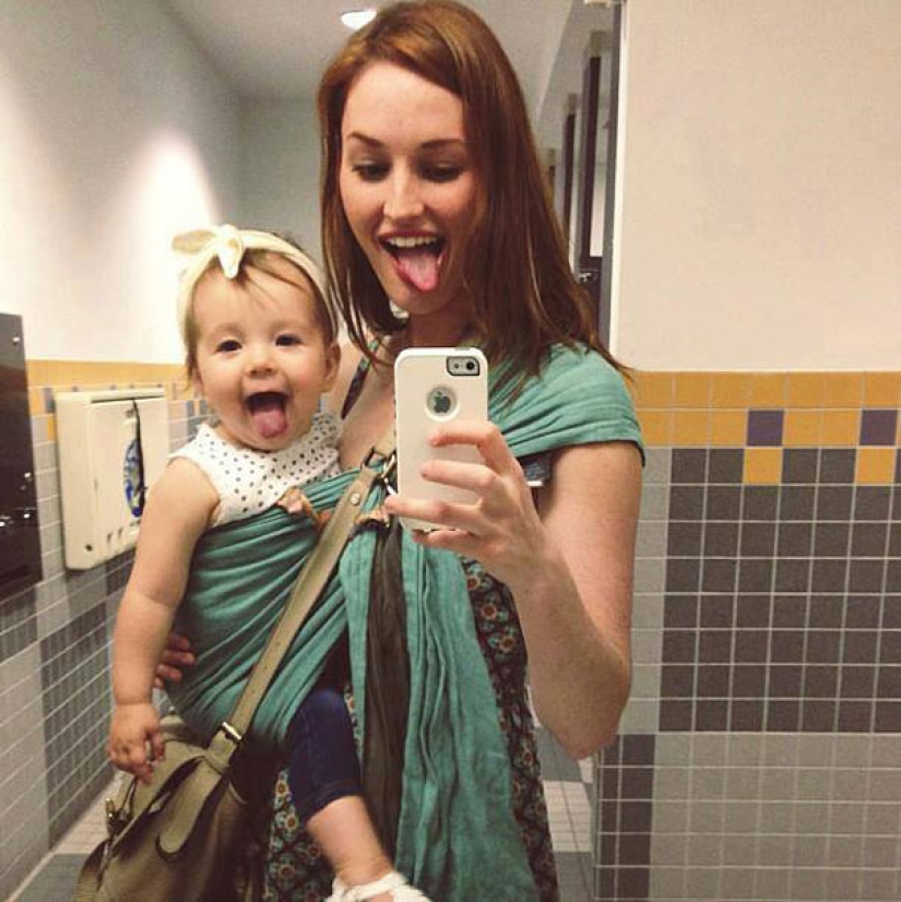 16 beautiful moms together with their tiny, but no less charming copies!