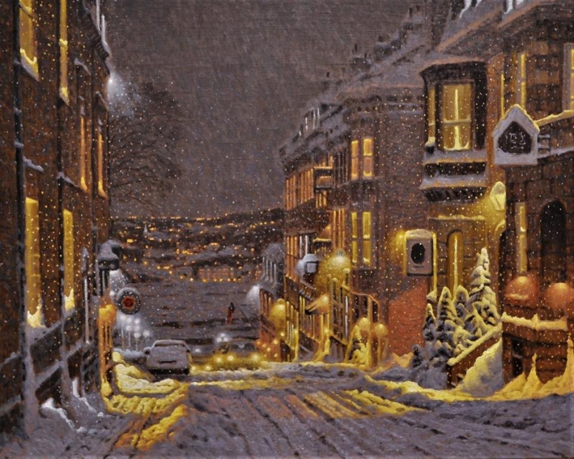 16 cozy snow paintings, which give warmth