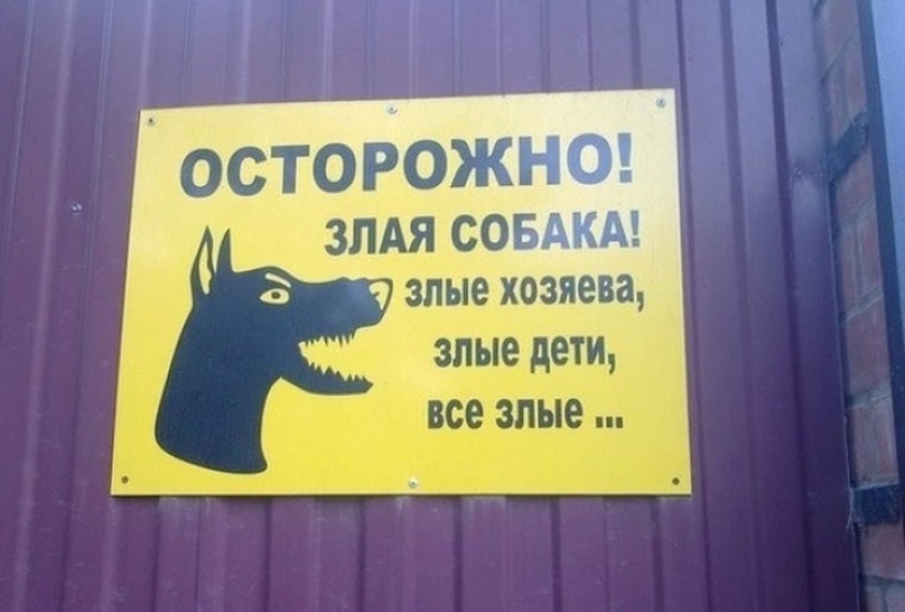 16 signs from the owners with a great sense of humor