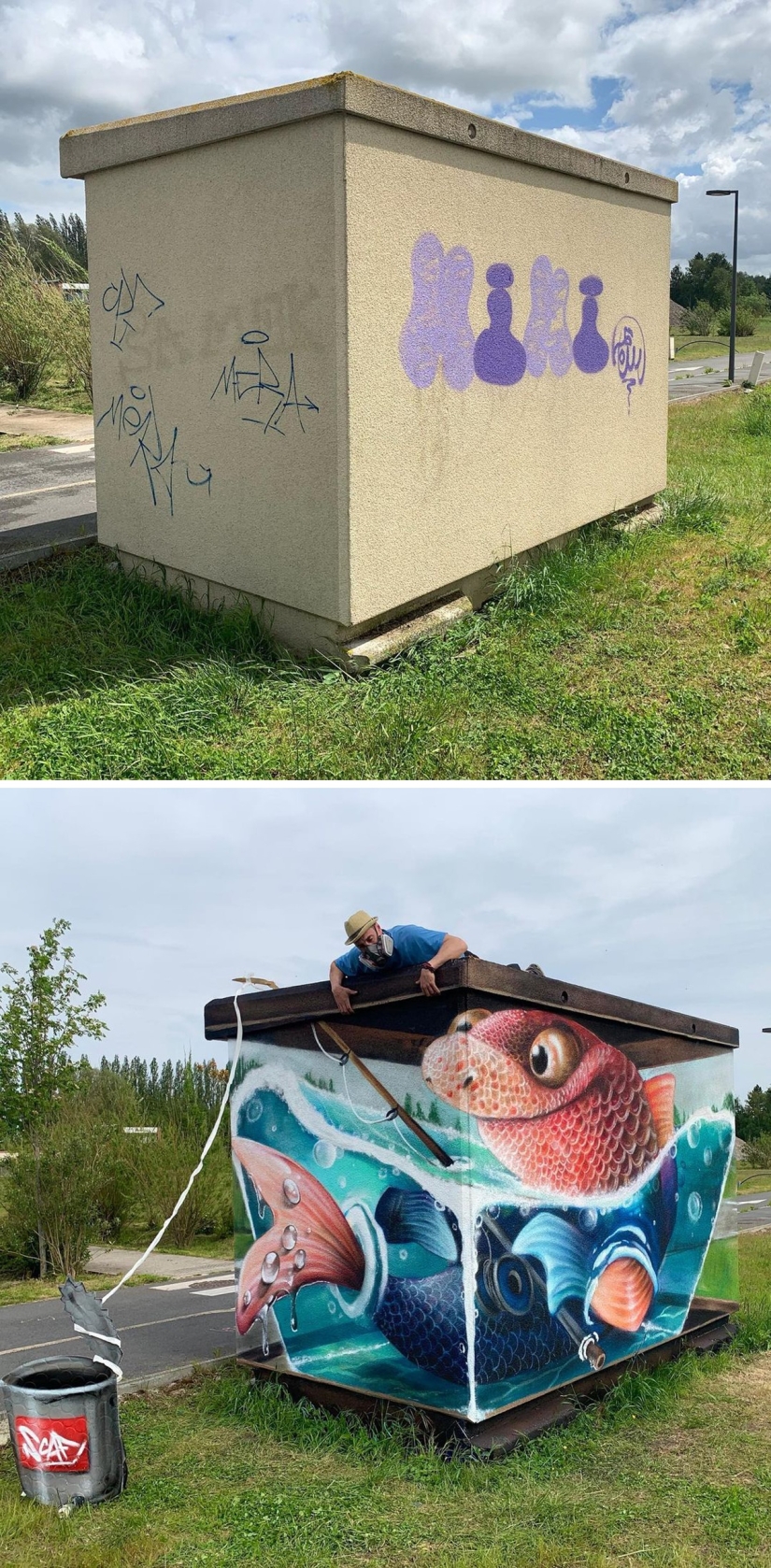 17 realistic three-dimensional graffiti by French artist Pierrot