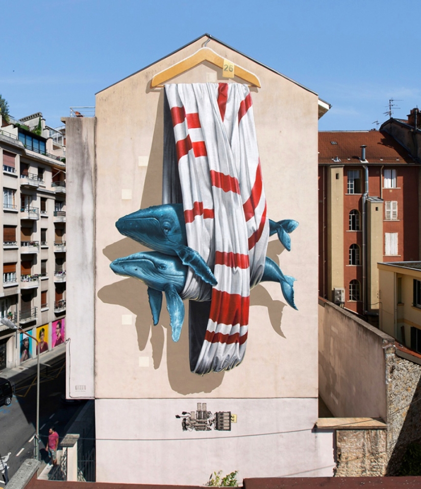 18 cool street art works that open a portal to another world