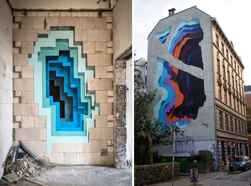 18 cool street art works that open a portal to another world