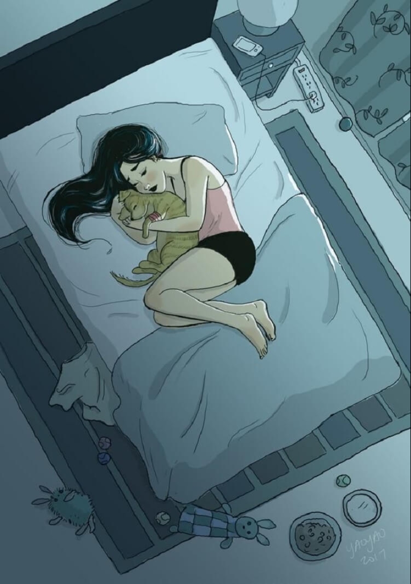 18 warm illustrations which prove that life alone can bring happiness