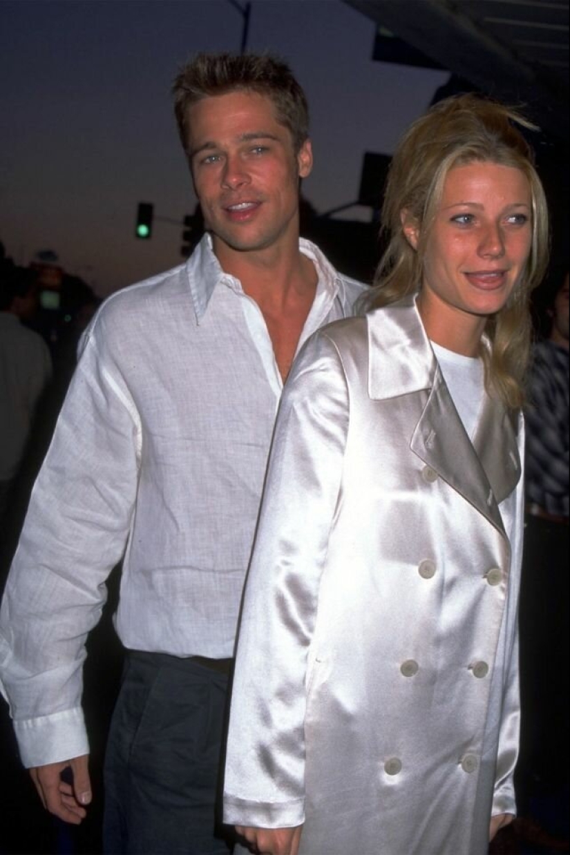 20 fotos de brad pitt y Gwyneth Paltrow, la juventud y el amor de unos a otros