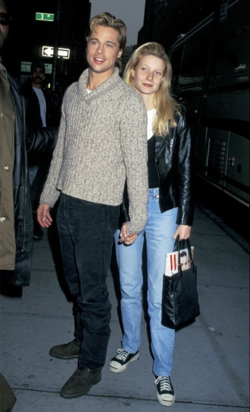 20 fotos de brad pitt y Gwyneth Paltrow, la juventud y el amor de unos a otros