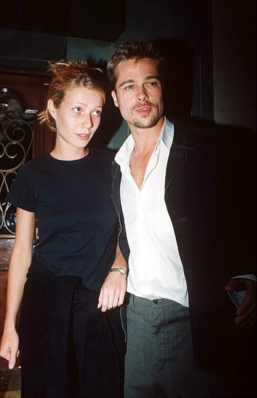 20 fotos de brad pitt y Gwyneth Paltrow, la juventud y el amor de unos a otros