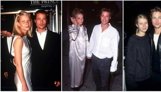 20 fotos de brad pitt y Gwyneth Paltrow, la juventud y el amor de unos a otros