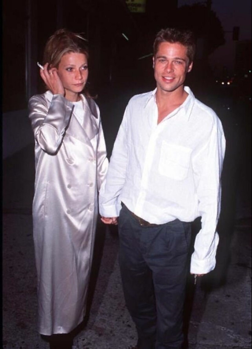 20 fotos de brad pitt y Gwyneth Paltrow, la juventud y el amor de unos a otros