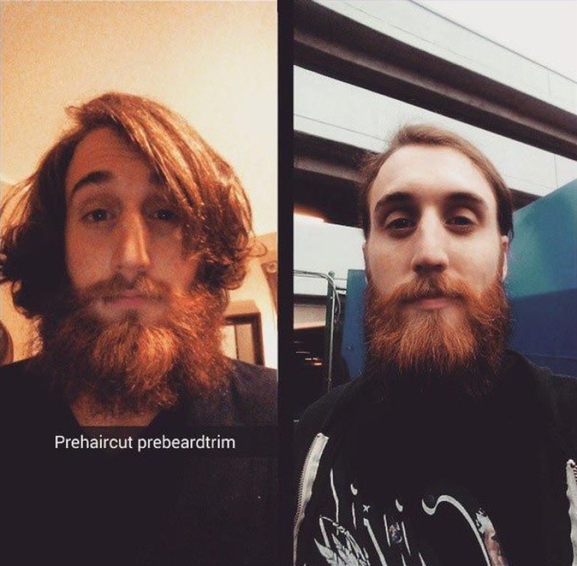 20 hombres transformados antes y después de cortarse el pelo y afeitarse