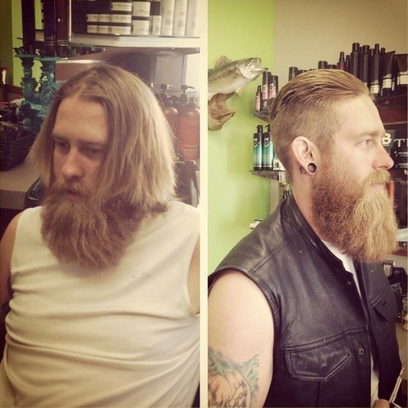 20 hombres transformados antes y después de cortarse el pelo y afeitarse