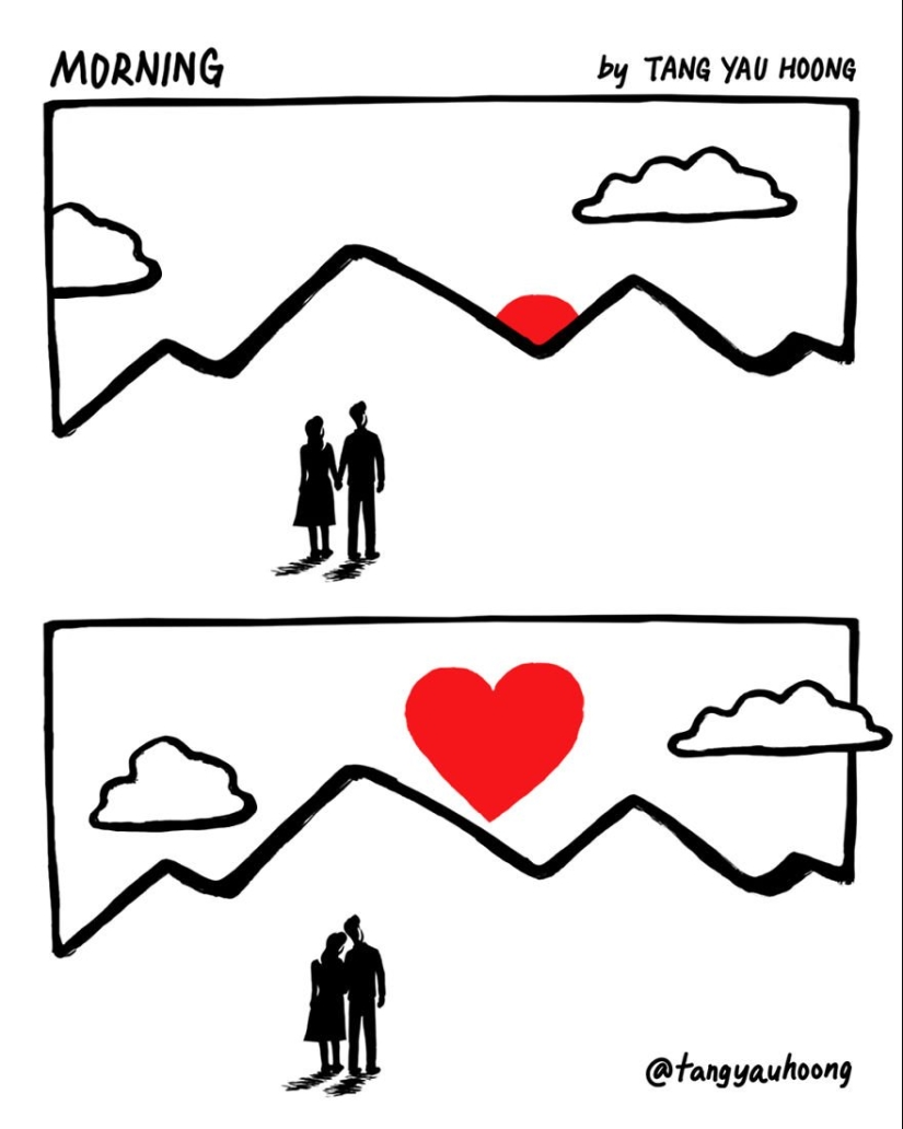 20 illustrations about love, in which everything is clear without words