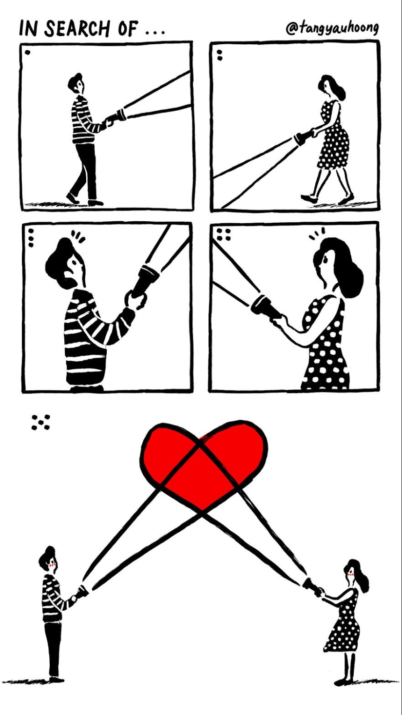 20 illustrations about love, in which everything is clear without words