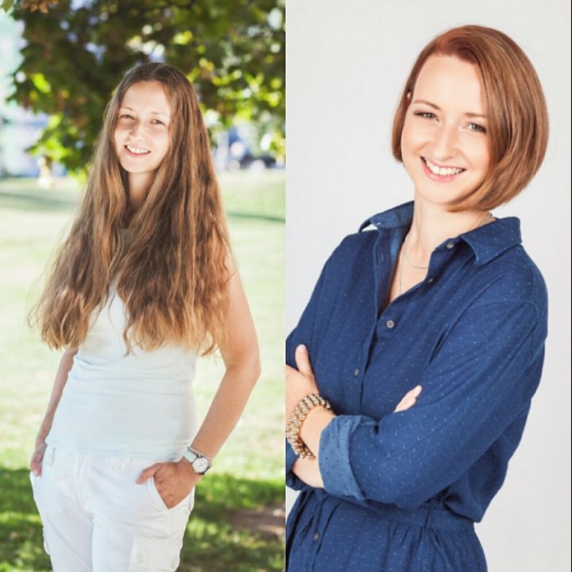 20 photos of people before and after they cut his long hair