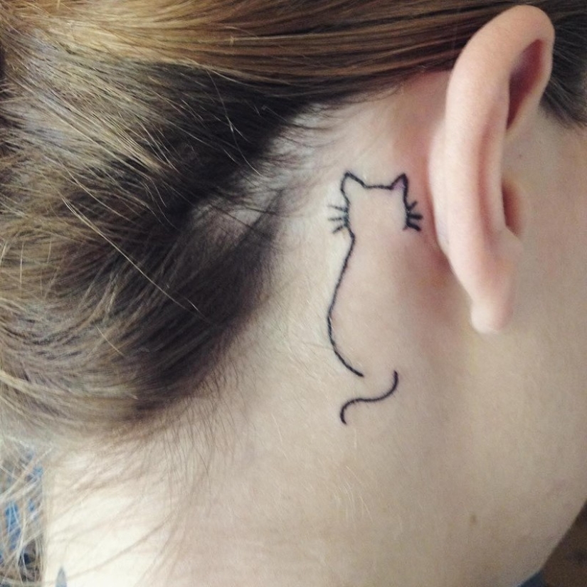 20 tatuajes minimalistas para amantes de los gatos