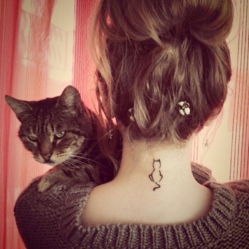 20 tatuajes minimalistas para amantes de los gatos