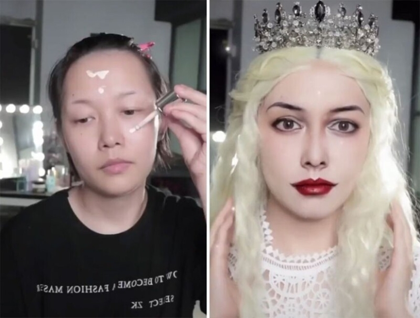 20 transformaciones increíbles: una mujer china se convierte en estrellas con la ayuda de maquillaje