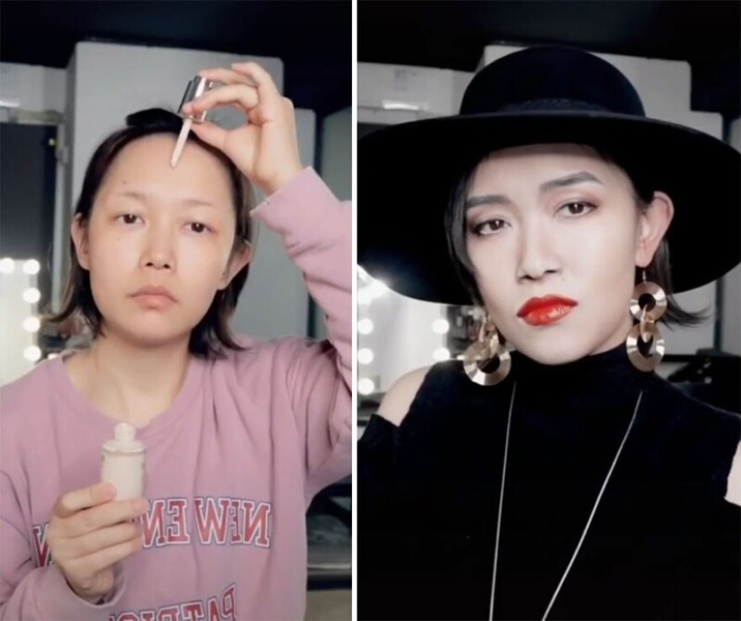 20 transformaciones increíbles: una mujer china se convierte en estrellas con la ayuda de maquillaje