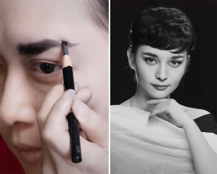 20 transformaciones increíbles: una mujer china se convierte en estrellas con la ayuda de maquillaje