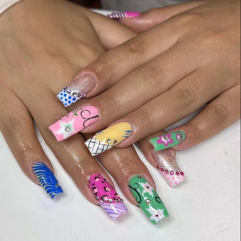 21 Colorful Coffin Nail Ideas For Your Next Maximalist Mani