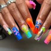 21 Colorful Coffin Nail Ideas For Your Next Maximalist Mani