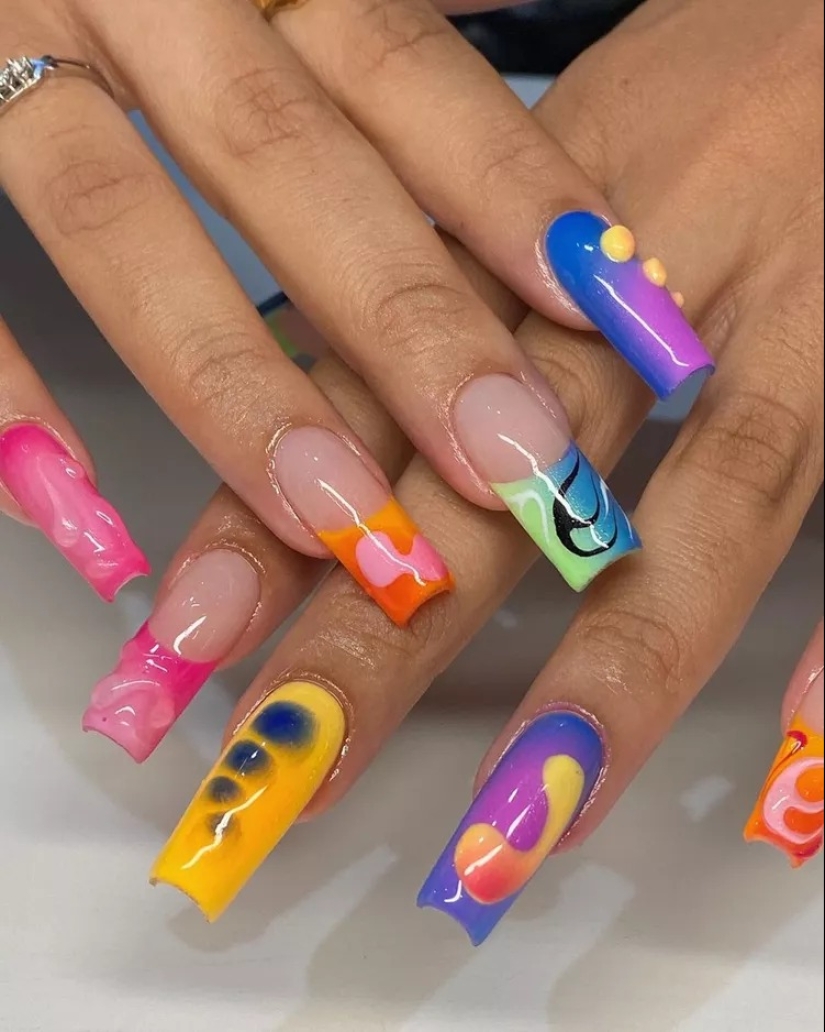 21 Colorful Coffin Nail Ideas For Your Next Maximalist Mani