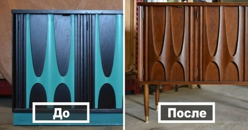 22 ejemplos de restauración de muebles de madera: fotos antes y después de quitar la pintura