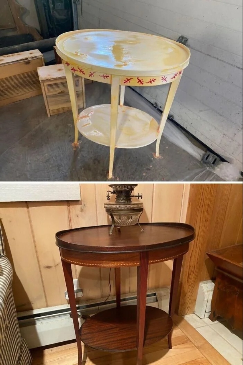 22 ejemplos de restauración de muebles de madera: fotos antes y después de quitar la pintura