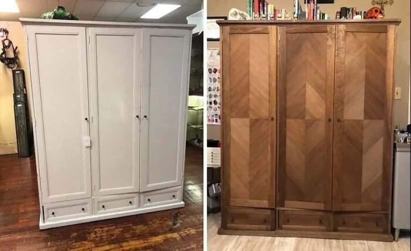 22 ejemplos de restauración de muebles de madera: fotos antes y después de quitar la pintura