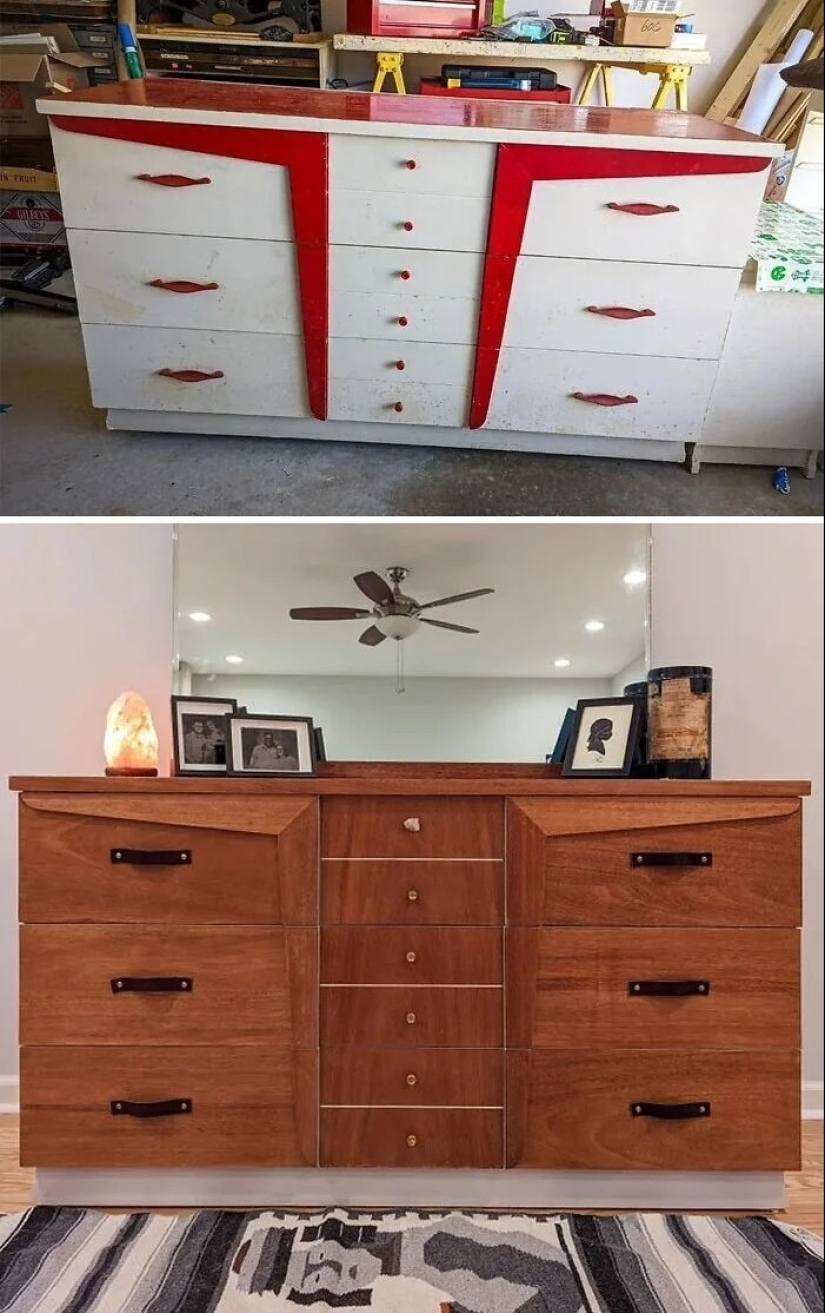 22 ejemplos de restauración de muebles de madera: fotos antes y después de quitar la pintura