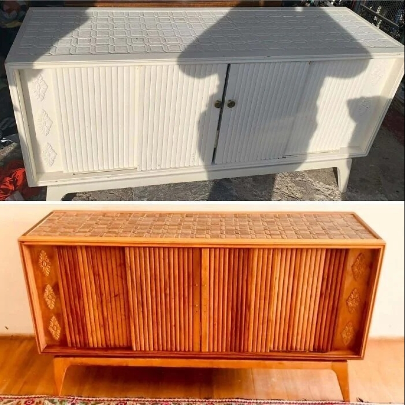 22 ejemplos de restauración de muebles de madera: fotos antes y después de quitar la pintura