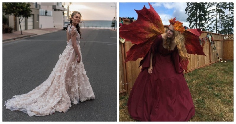 22 photos of girls in unique dresses that were sewn by themselves