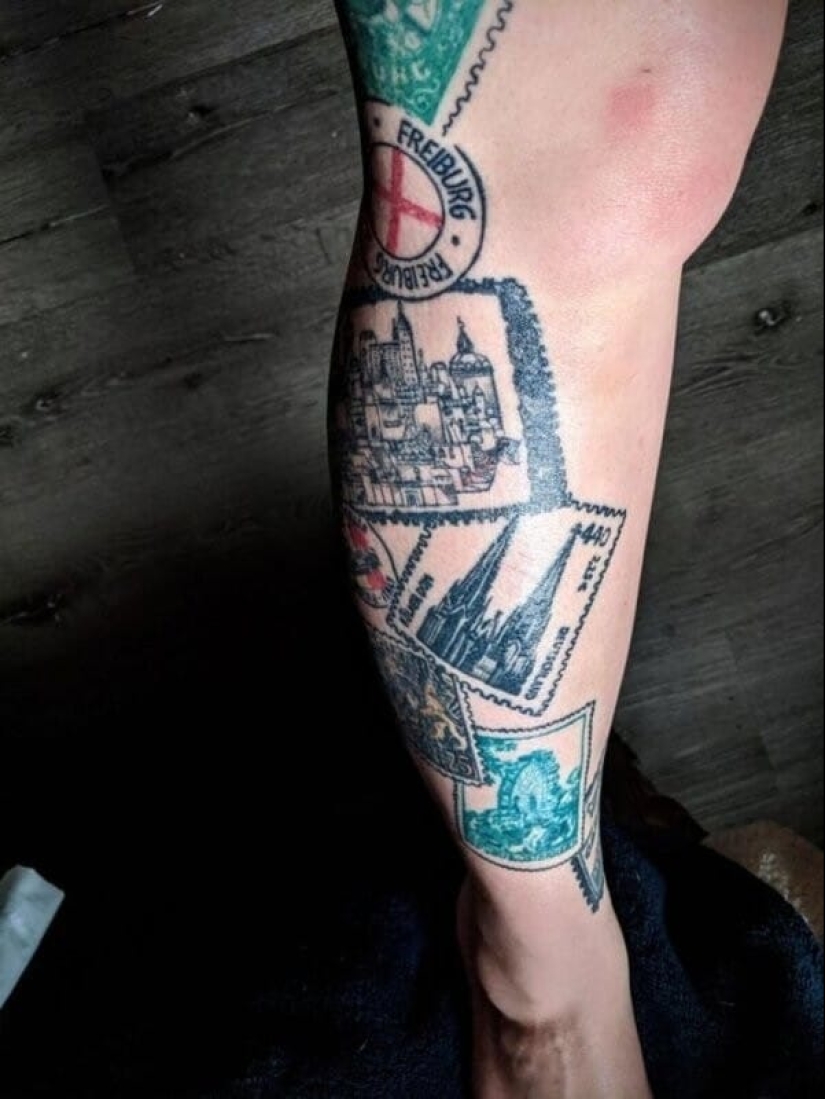 22 tattoos, each of which has a whole story behind it