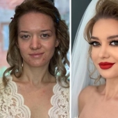 23 fotos de increíbles transformaciones de novias después del maquillaje de la boda