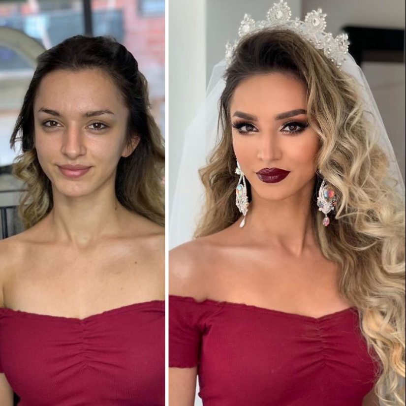 23 fotos de increíbles transformaciones de novias después del maquillaje de la boda