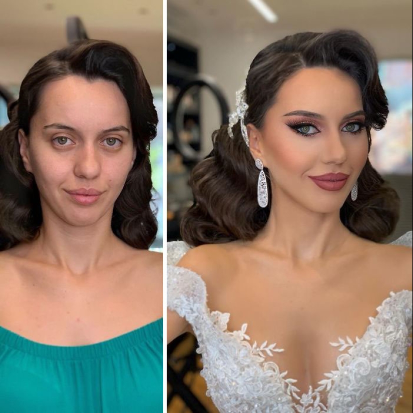 23 photos of amazing transformations of brides after wedding makeup