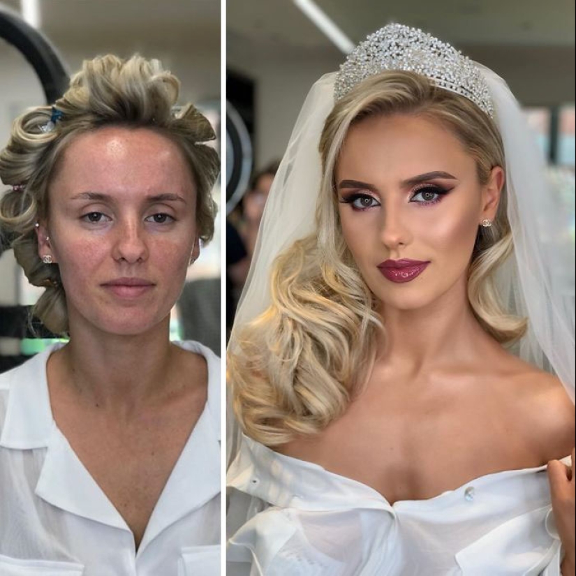 23 photos of amazing transformations of brides after wedding makeup