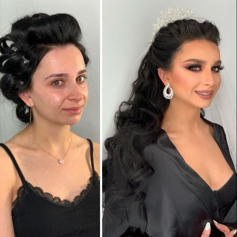 23 photos of amazing transformations of brides after wedding makeup