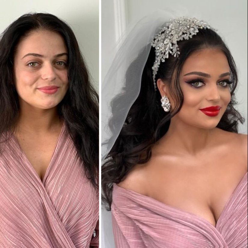 23 photos of amazing transformations of brides after wedding makeup