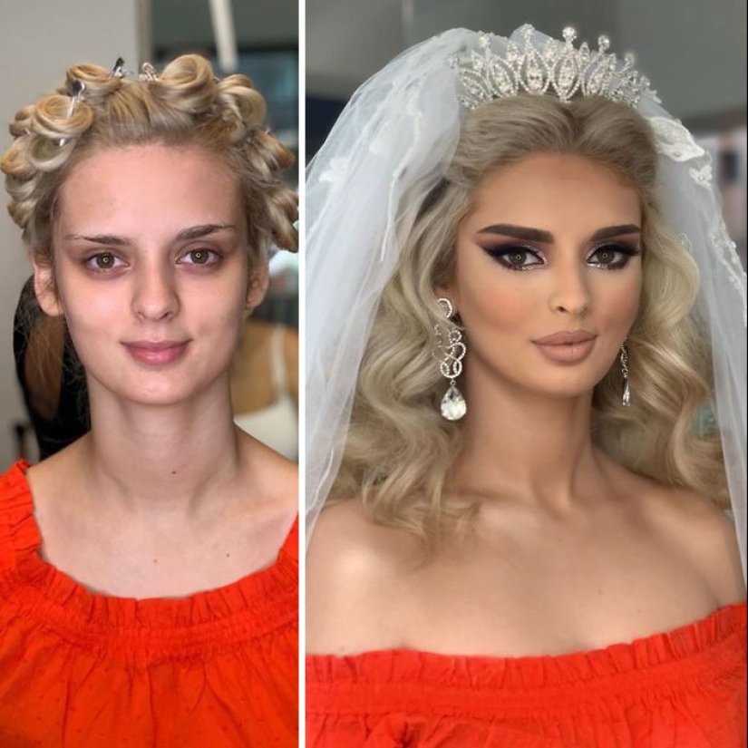 23 photos of amazing transformations of brides after wedding makeup