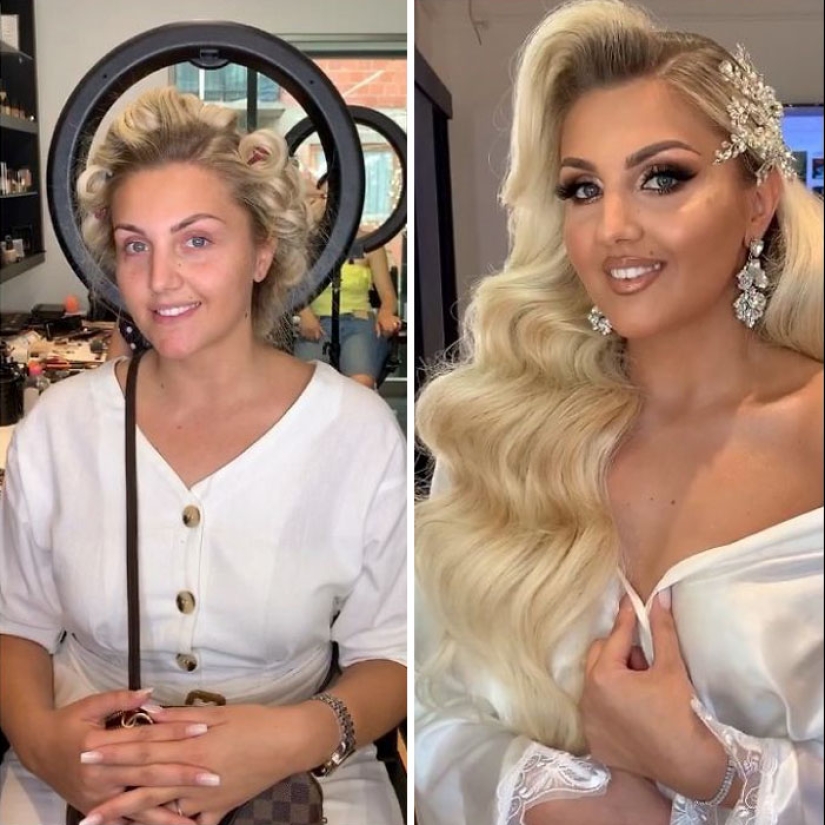 23 photos of amazing transformations of brides after wedding makeup