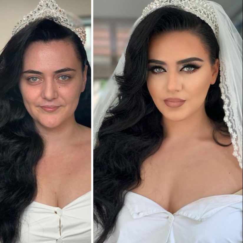 23 photos of amazing transformations of brides after wedding makeup