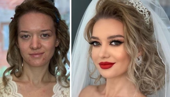 23 photos of amazing transformations of brides after wedding makeup