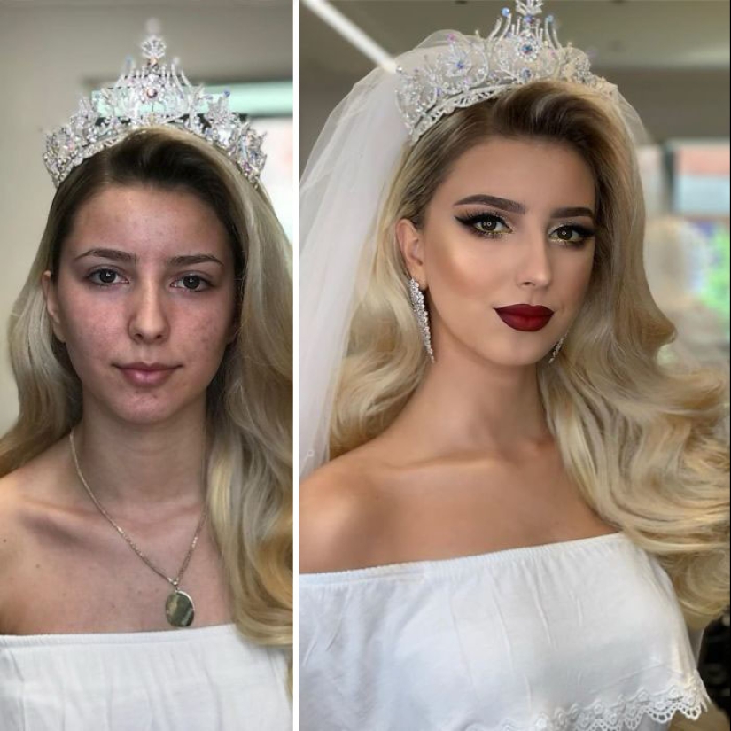 23 photos of amazing transformations of brides after wedding makeup