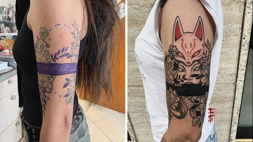 25 ejemplos de superposición exitosa de tatuajes