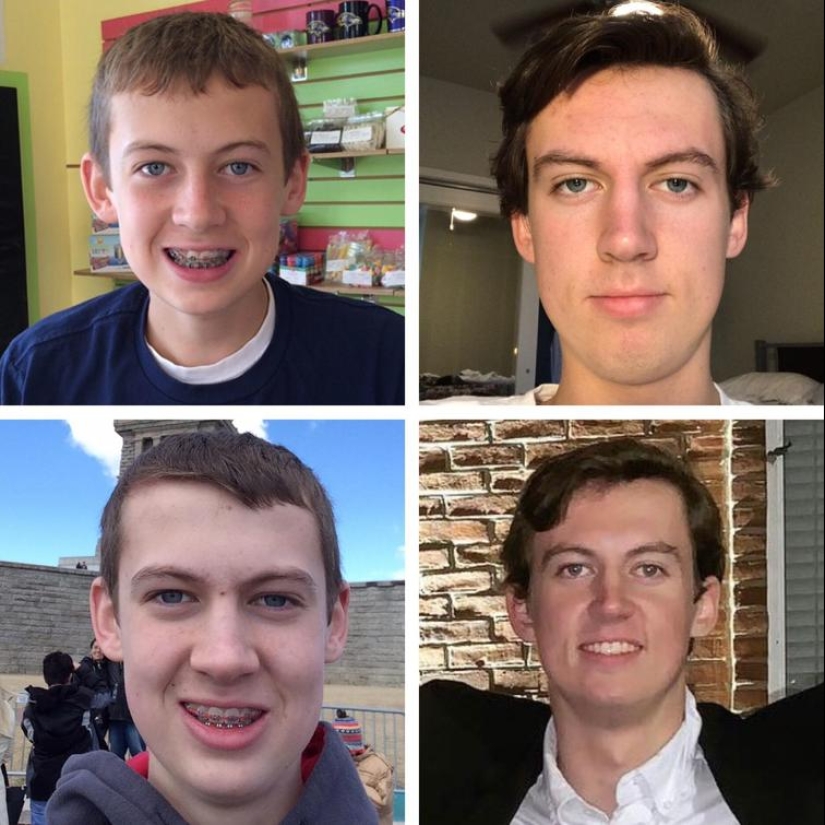 People grew this. Трансформация лица взросление. Фото до и после взросления. Парни до и после взросления. Как превратиться в мальчика.