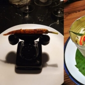 30 ejemplos raro, pero los creativos de la porción de los platos en los restaurantes