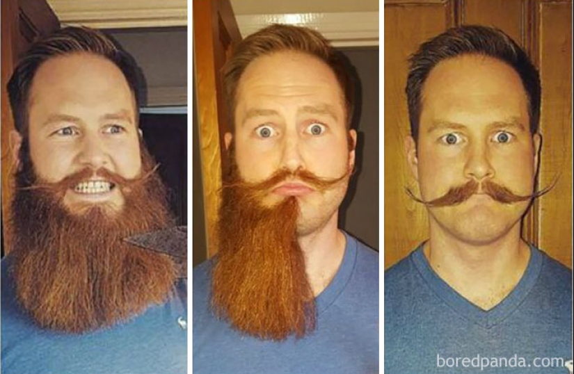 30 hombres con y sin barba. Son exactamente las mismas personas?